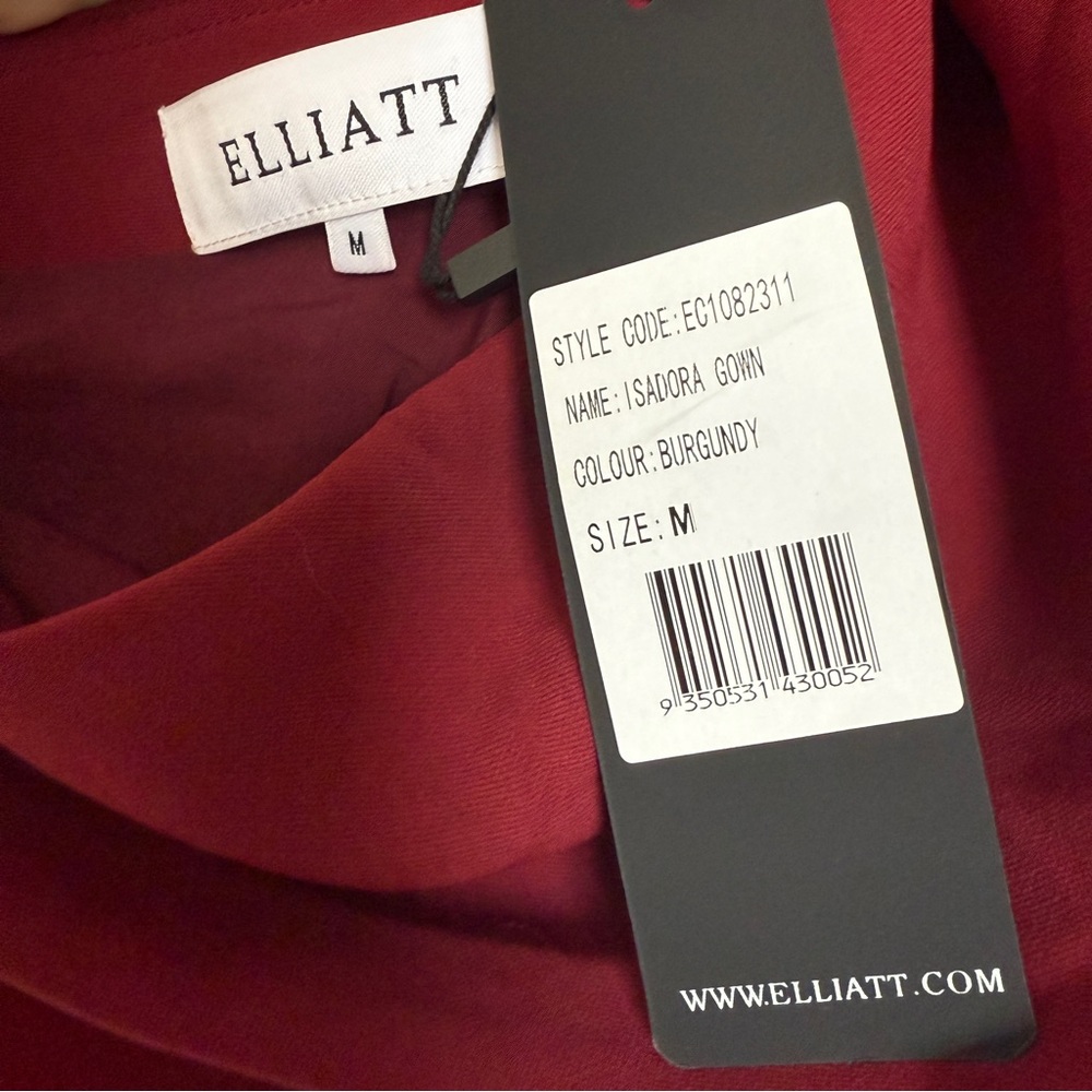 Elliatt One-Shoulder Burgundy Red Maxi Gown - Picture 5 of 8